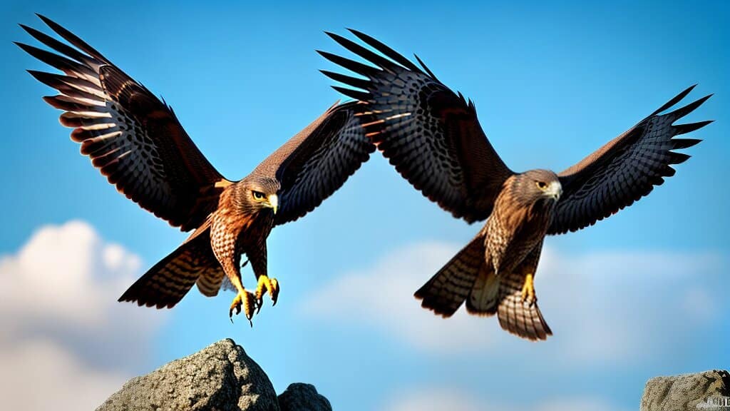 Hawk flying in the sky